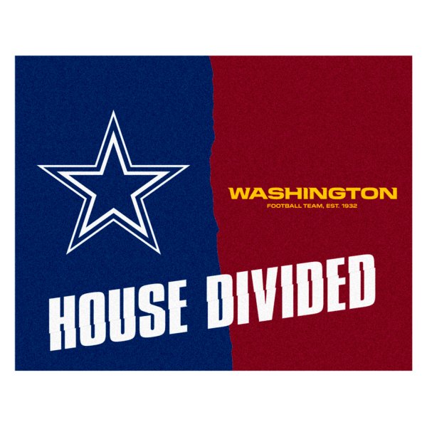 FanMats® - Cowboys/Washington 33.75" x 42.5" Nylon Face House Divided Floor Mat