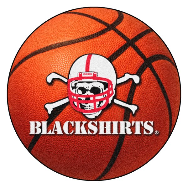 FanMats® - University of Nebraska 20.5" x 32.5" Nylon Face Football Ball Floor Mat with "Blackshirts" Alternate Logo