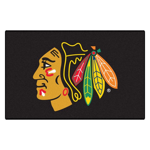 FanMats® - Chicago Blackhawks 60" x 96" Nylon Face Ulti-Mat with "Native American" Logo