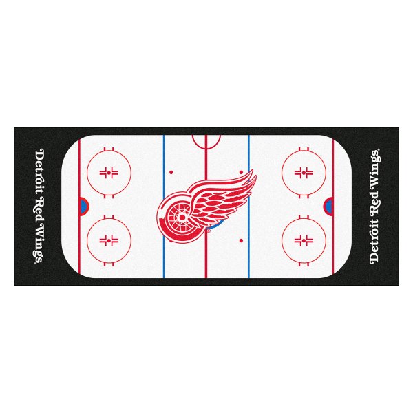 FanMats® - Detroit Red Wings 30" x 72" Nylon Face Hockey Rink Runner Mat with "Winged Wheel" Primary Logo