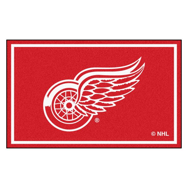 FanMats® - Detroit Red Wings 48" x 72" Nylon Face Ultra Plush Floor Rug with "Winged Wheel" Primary Logo