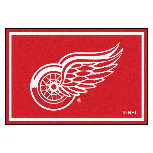 FanMats® - Detroit Red Wings 60" x 96" Nylon Face Ultra Plush Floor Rug with "Winged Wheel" Primary Logo