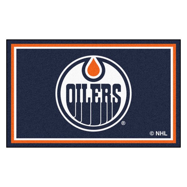 FanMats® - Edmonton Oilers 48" x 72" Nylon Face Ultra Plush Floor Rug with "Circle Oilers" Logo