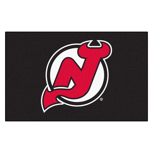 FanMats® - New Jersey Devils 60" x 96" Nylon Face Ulti-Mat with "NJ Devil Horn" Logo