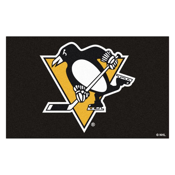 FanMats® - Pittsburgh Penguins 60" x 96" Nylon Face Ulti-Mat with "Penguins" Logo