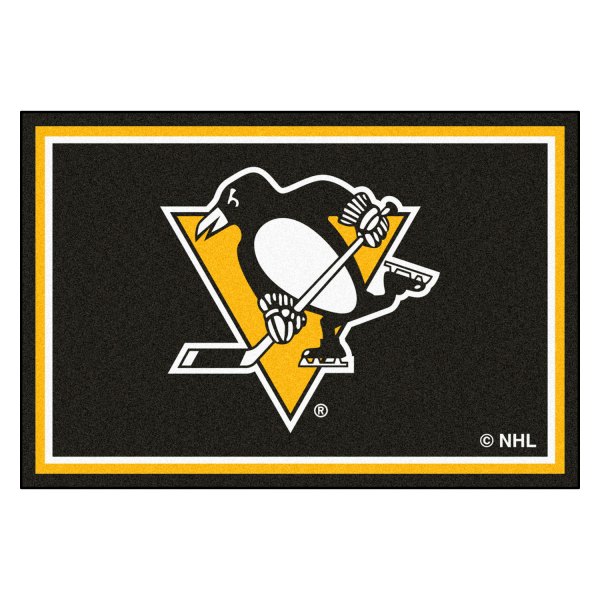 FanMats® - Pittsburgh Penguins 60" x 96" Nylon Face Ultra Plush Floor Rug with "Penguins" Logo