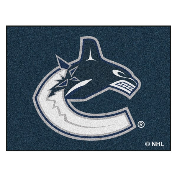 FanMats® - Vancouver Canucks 33.75" x 42.5" Nylon Face All-Star Floor Mat with "Jumping Orca" Logo