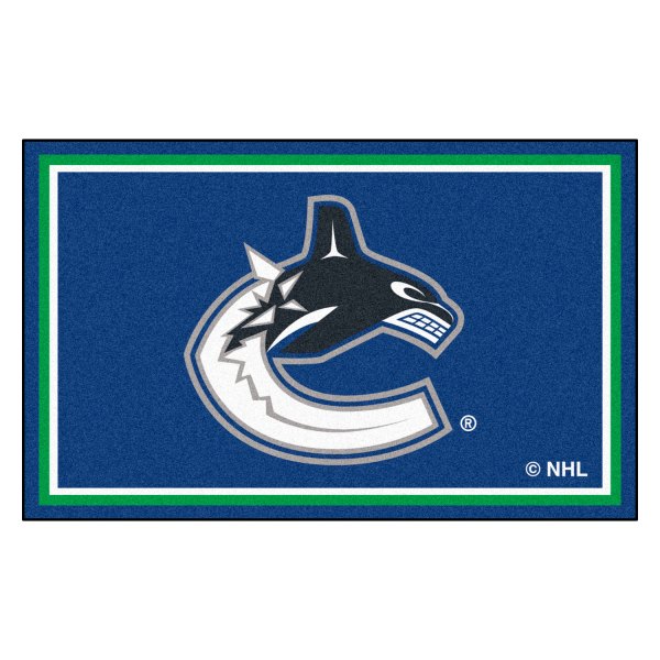 FanMats® - Vancouver Canucks 48" x 72" Nylon Face Ultra Plush Floor Rug with "Jumping Orca" Logo