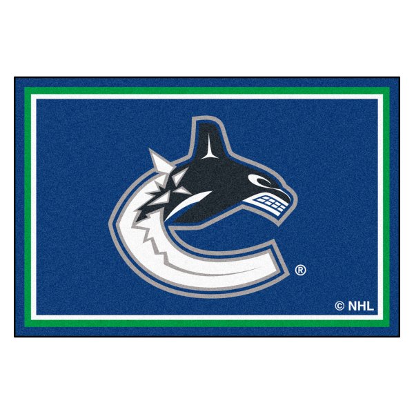 FanMats® - Vancouver Canucks 60" x 96" Nylon Face Ultra Plush Floor Rug with "Jumping Orca" Logo