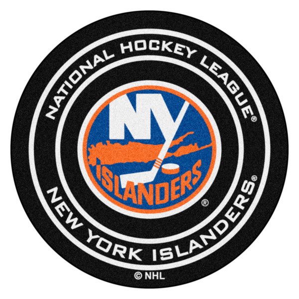 FanMats® - New York Islanders 27" Dia Nylon Face Hockey Puck Floor Mat with "NY Isl&ers Circle" Logo