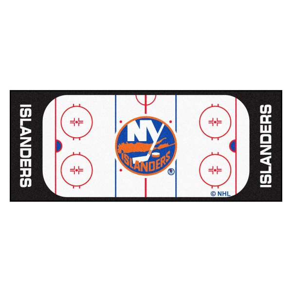 FanMats® - New York Islanders 30" x 72" Nylon Face Hockey Rink Runner Mat with "NY Isl&ers Circle" Logo