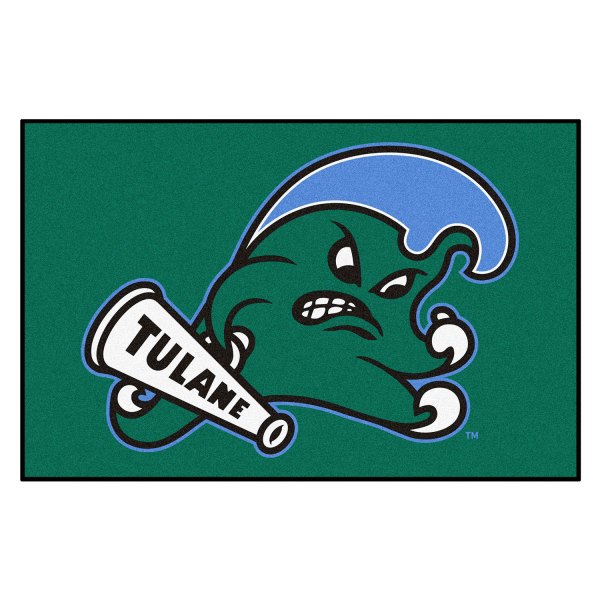 FanMats® - Tulane University 19" x 30" Nylon Face Starter Mat with "Angry Wave" Primary Logo