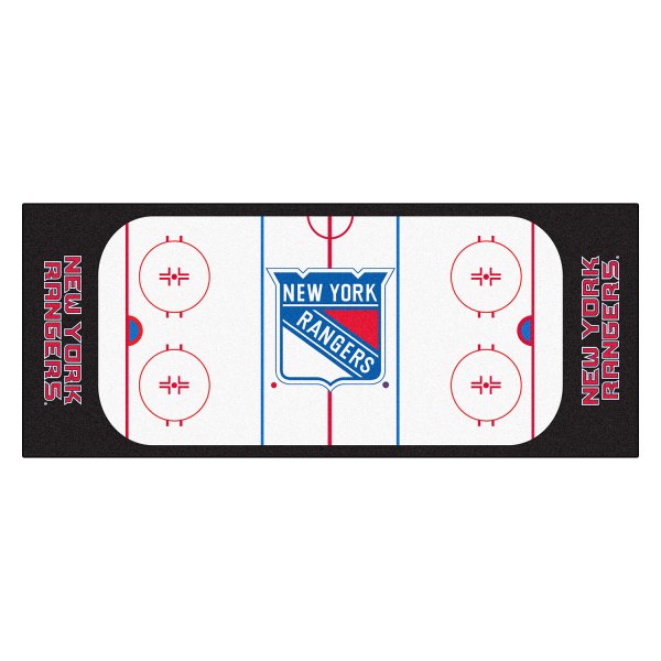 FanMats® - New York Rangers 30" x 72" Nylon Face Hockey Rink Runner Mat with "New York Rangers Shield" Logo