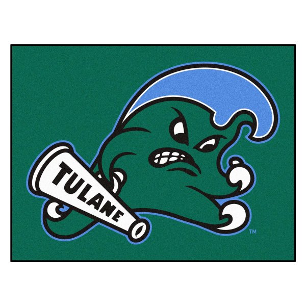 FanMats® - Tulane University 33.75" x 42.5" Nylon Face All-Star Floor Mat with "Angry Wave" Primary Logo