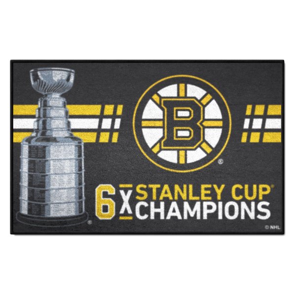 FanMats® - Boston Bruins 19" x 30" Nylon Face Starter Mat with "Spoked-B" Logo