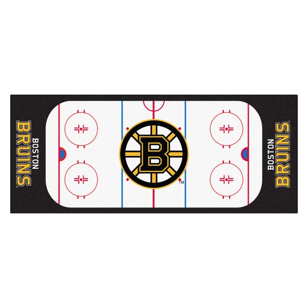 FanMats® - Boston Bruins 30" x 72" Nylon Face Hockey Rink Runner Mat with "Spoked-B" Logo