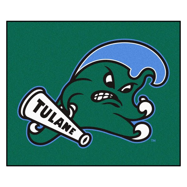 FanMats® - Tulane University 59.5" x 71" Nylon Face Tailgater Mat with "Angry Wave" Primary Logo
