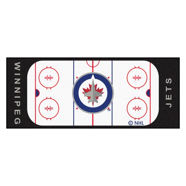 FanMats® - Winnipeg Jets 30" x 72" Nylon Face Hockey Rink Runner Mat with "Jets Primary" Logo