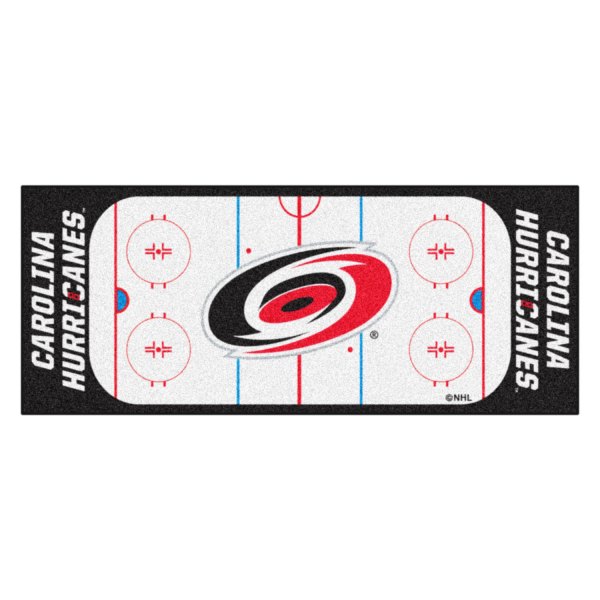 FanMats® - Carolina Hurricanes 30" x 72" Nylon Face Hockey Rink Runner Mat with "Eye of Hurricane" Logo