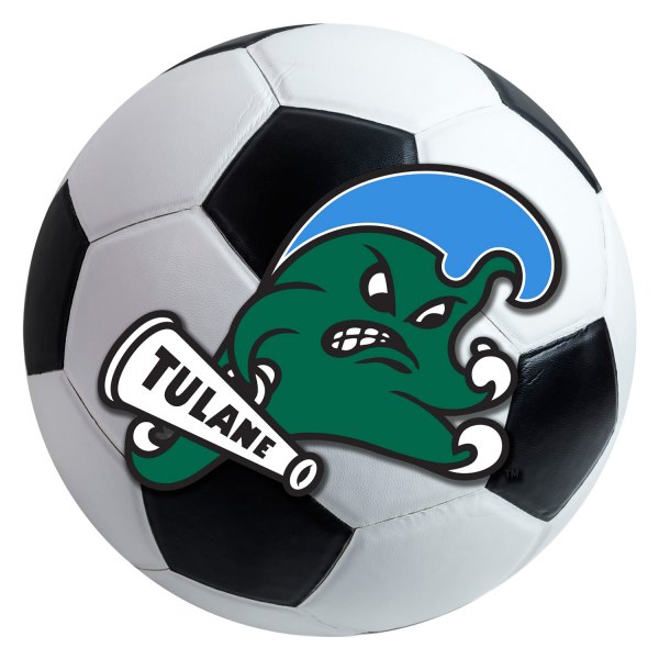 FanMats® - Tulane University 27" Dia Nylon Face Soccer Ball Floor Mat with "Angry Wave" Primary Logo