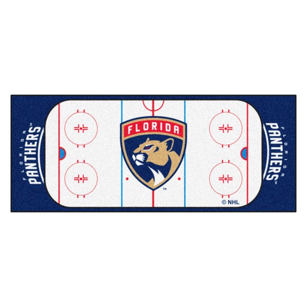 FanMats® - Florida Panthers 30" x 72" Nylon Face Hockey Rink Runner Mat with "Shield Panthers" Logo