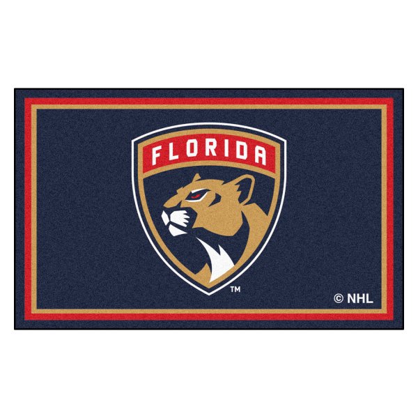 FanMats® - Florida Panthers 48" x 72" Nylon Face Ultra Plush Floor Rug with "Shield Panthers" Logo
