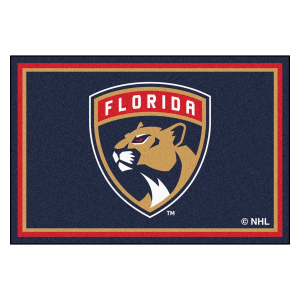 FanMats® - Florida Panthers 60" x 96" Nylon Face Ultra Plush Floor Rug with "Shield Panthers" Logo