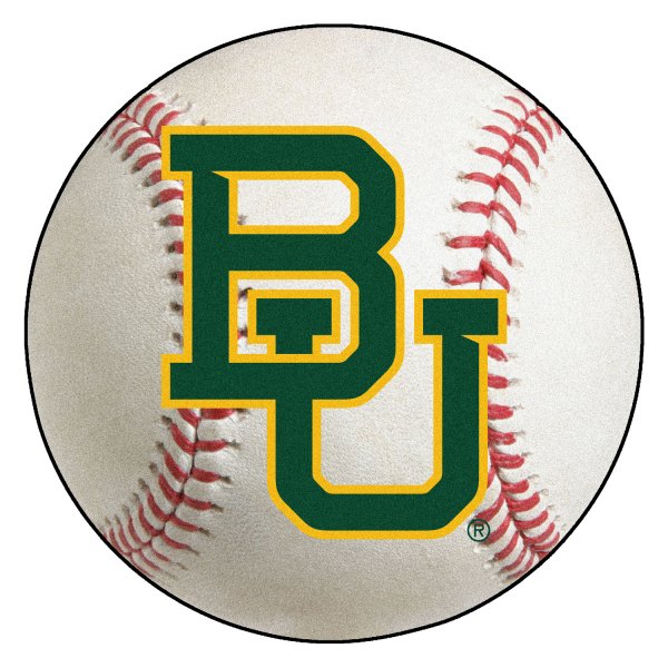 FanMats® - Baylor University 27" Dia Nylon Face Baseball Ball Floor Mat with "BU" Logo
