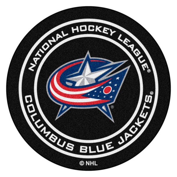 FanMats® - Columbus Blue Jackets 27" Dia Nylon Face Hockey Puck Floor Mat with "Star Flag" Logo