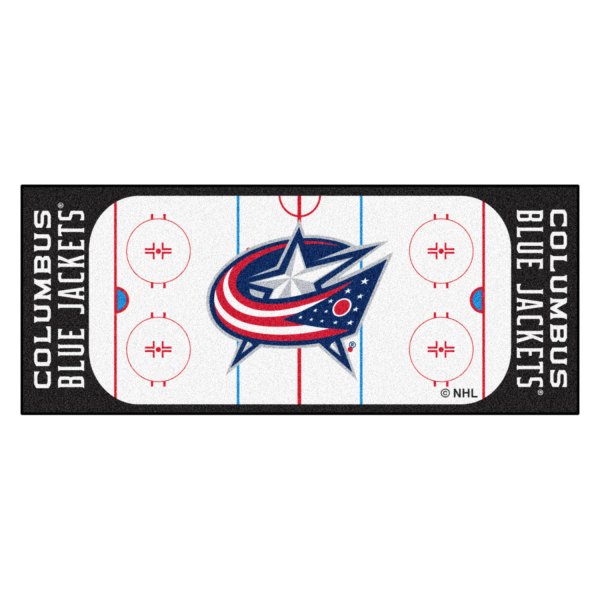 FanMats® - Columbus Blue Jackets 30" x 72" Nylon Face Hockey Rink Runner Mat with "Star Flag" Logo