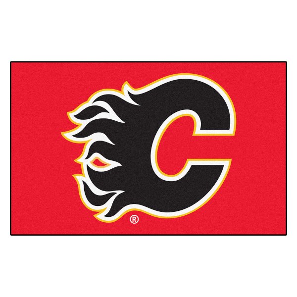 FanMats® - Calgary Flames 60" x 96" Nylon Face Ulti-Mat with "Flaming C" Logo