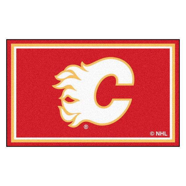 FanMats® - Calgary Flames 48" x 72" Nylon Face Ultra Plush Floor Rug with "Flaming C" Logo
