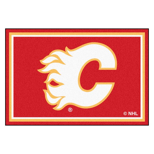 FanMats® - Calgary Flames 60" x 96" Nylon Face Ultra Plush Floor Rug with "Flaming C" Logo