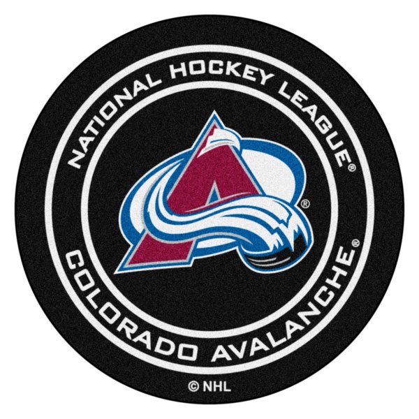 FanMats® - Colorado Avalanche 27" Dia Nylon Face Hockey Puck Floor Mat with "Mountain A" Logo