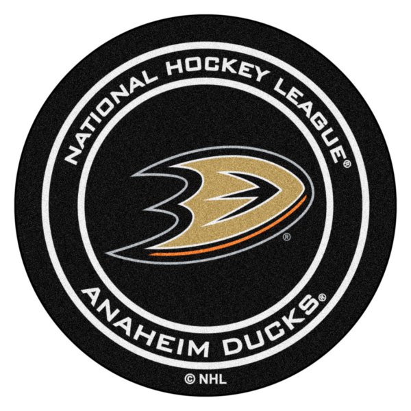 FanMats® - Anaheim Ducks 27" Dia Nylon Face Hockey Puck Floor Mat with "Duck Foot" Logo