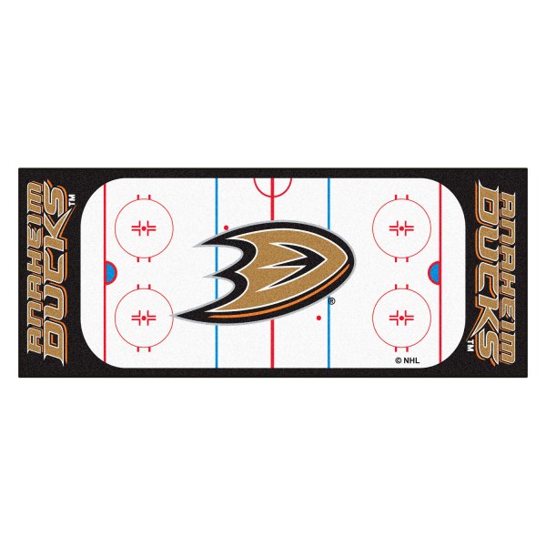 FanMats® - Anaheim Ducks 30" x 72" Nylon Face Hockey Rink Runner Mat with "Duck Foot" Logo