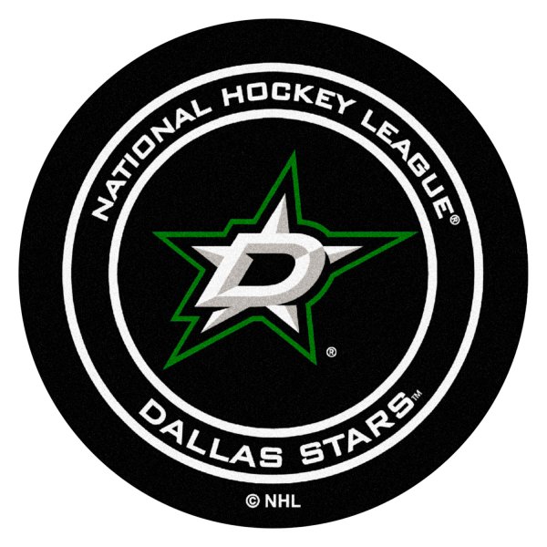 FanMats® - Dallas Stars 27" Dia Nylon Face Hockey Puck Floor Mat with "D Star" Logo