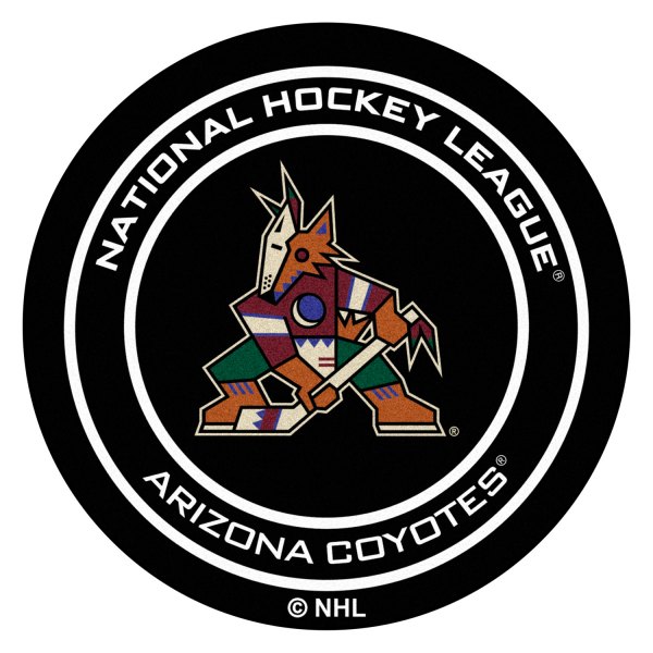 FanMats® - Arizona Coyotes 27" Dia Nylon Face Hockey Puck Floor Mat with "Coyotes" Logo
