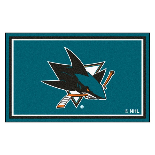 FanMats® - San Jose Sharks 48" x 72" Nylon Face Ultra Plush Floor Rug with "Sharks" Logo