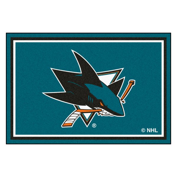 FanMats® - San Jose Sharks 60" x 96" Nylon Face Ultra Plush Floor Rug with "Sharks" Logo
