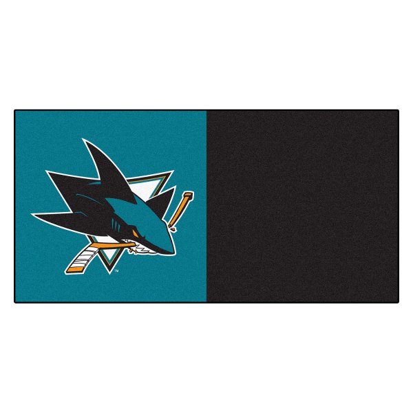 FanMats® - San Jose Sharks 18" x 18" Nylon Face Team Carpet Tiles with "Sharks" Logo