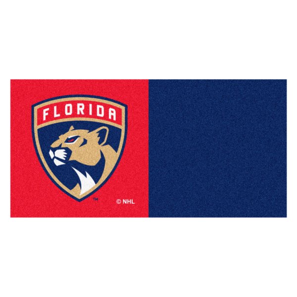 FanMats® - Florida Panthers 18" x 18" Nylon Face Team Carpet Tiles with "Shield Panthers" Logo