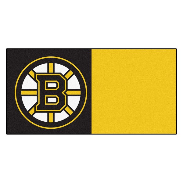 FanMats® - Boston Bruins 18" x 18" Nylon Face Team Carpet Tiles with "Spoked-B" Logo