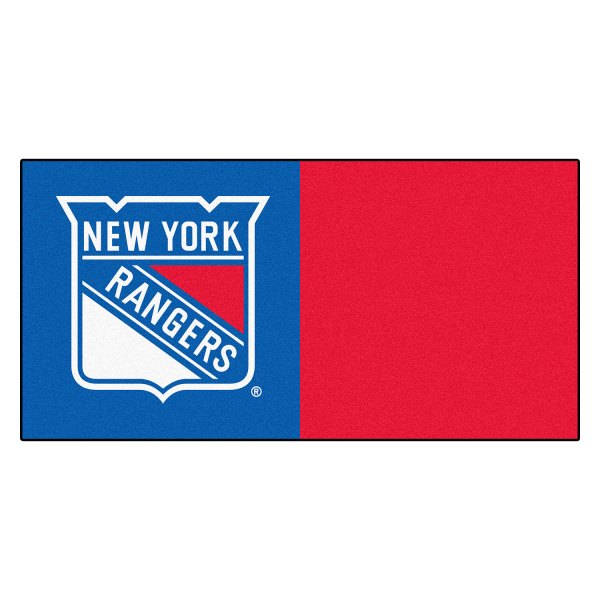 FanMats® - New York Rangers 18" x 18" Nylon Face Team Carpet Tiles with "New York Rangers Shield" Logo