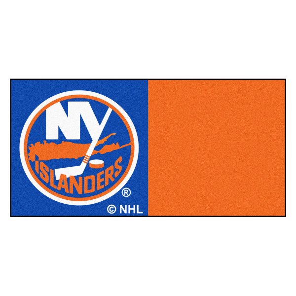 FanMats® - New York Islanders 18" x 18" Nylon Face Team Carpet Tiles with "NY Isl&ers Circle" Logo