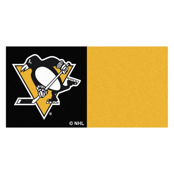 FanMats® - Pittsburgh Penguins 18" x 18" Nylon Face Team Carpet Tiles with "Penguins" Logo