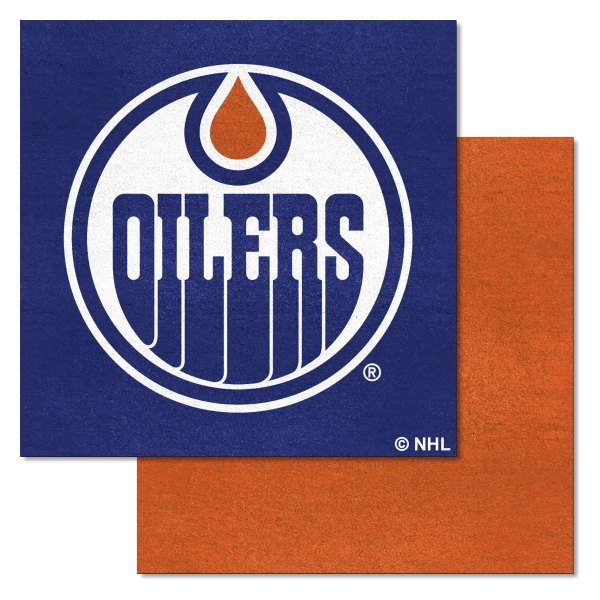 FanMats® - Edmonton Oilers 18" x 18" Nylon Face Team Carpet Tiles with "Circle Oilers" Logo
