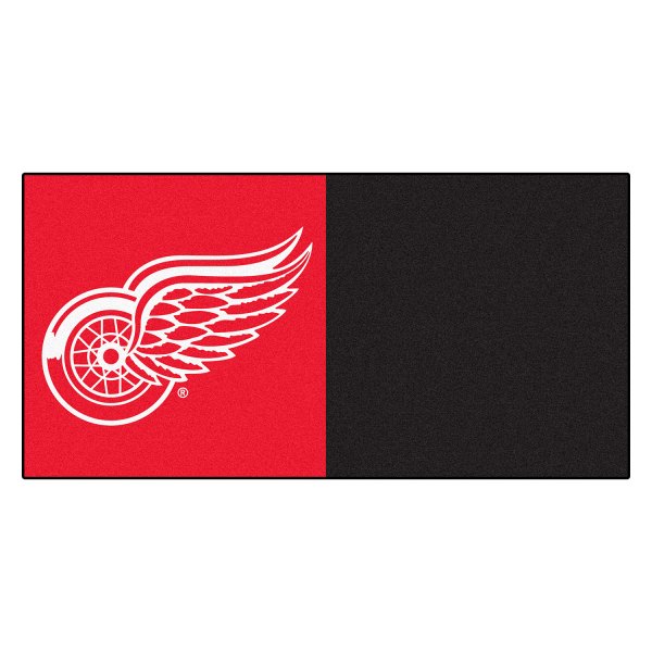 FanMats® - Detroit Red Wings 18" x 18" Nylon Face Team Carpet Tiles with "Winged Wheel" Primary Logo