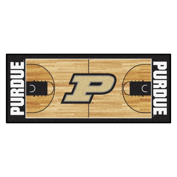 FanMats® - Purdue University 30" x 72" Nylon Face Basketball Court Runner Mat with "Train" Logo