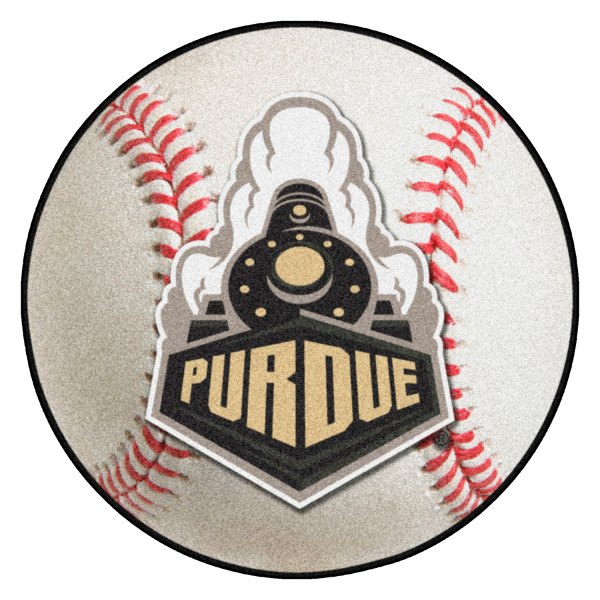 FanMats® - Purdue University 27" Dia Nylon Face Baseball Ball Floor Mat with "Train" Logo